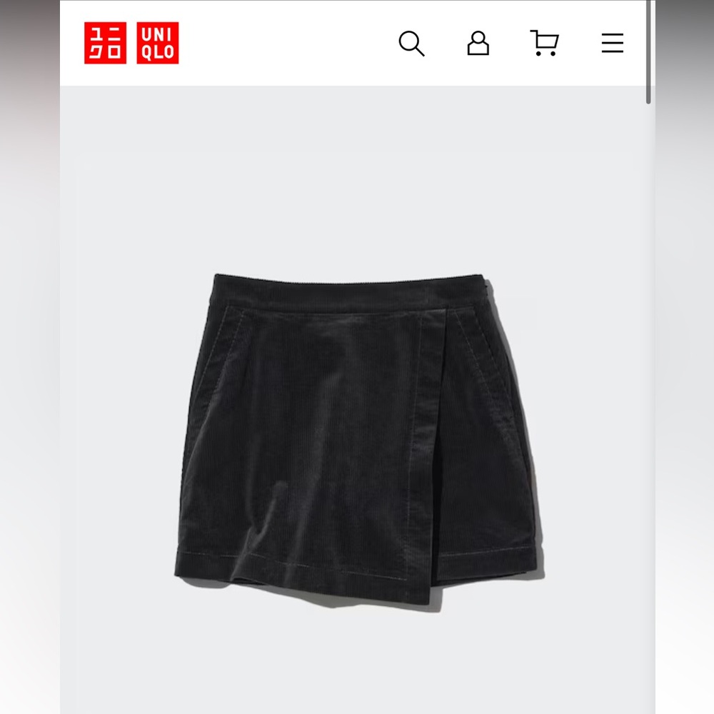 Uniqlo Black Corduroy Skirt